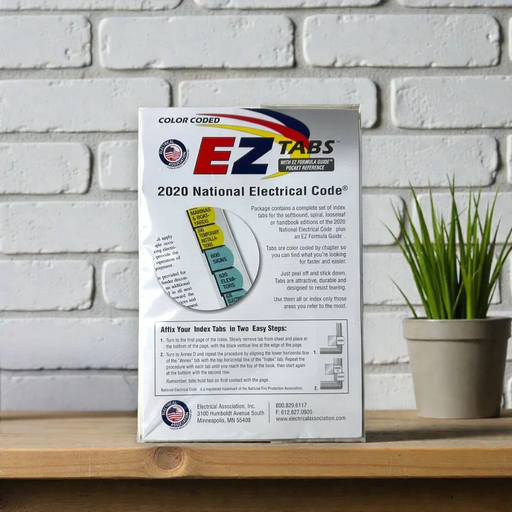 2020 Color Coded NEC EZ Index Tabs with EZ Guide - 96 Self Adhesive Tabs